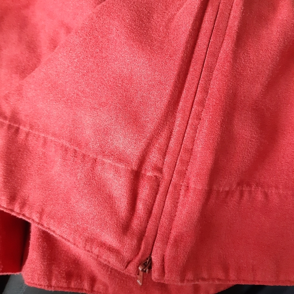 Red Suede Button-up Shirt - Picture 11 of 11